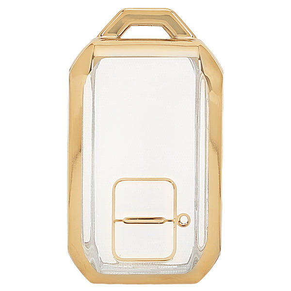 JVCV® Soft TPU Transparent Key Cover Compatible with Suzuki Jimny, Grand Vitara, Baleno, XL6, Swift, Ertiga, Dzire, Fronx, Urban Cruiser, Glanza, Hyryder | 2 Button Smart Key | Premium Transparent Gold Protection