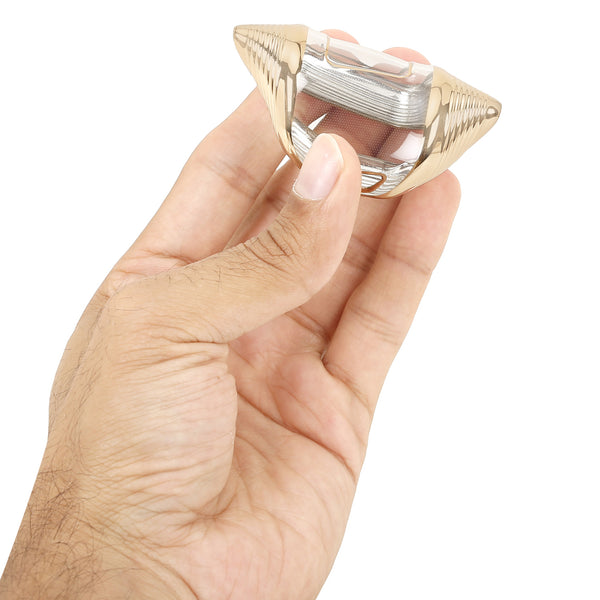 JVCV® Soft TPU Transparent Cover Compatible with Kia Seltos Sonet Carens 4 Button Smart Key (Transparent Gold)