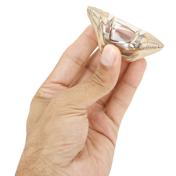 JVCV® Soft TPU Transparent Cover Compatible with Hyundai Alcazar Creta Venue i20 Tucson Elantra Car 4 Button Smart Key (Transparent Gold)