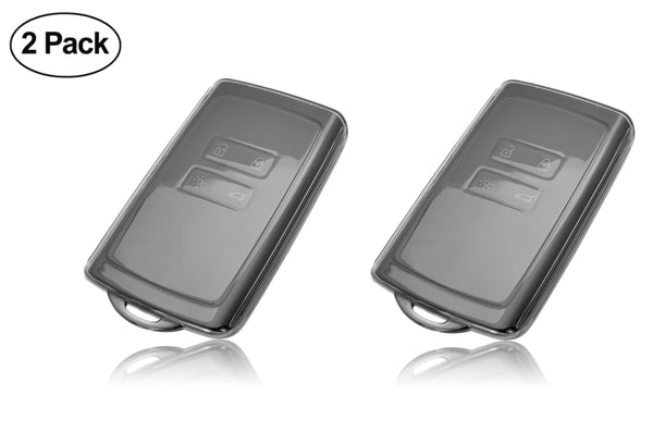 JVCV® Soft TPU Transparent Cover – Compatible with Renault Keys (Transparent Black)