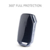 JVCV® Soft TPU Transparent Cover Compatible with Kia Seltos 2023 Facelift HTX 3/4 Button Smart Key (Transparent Black)