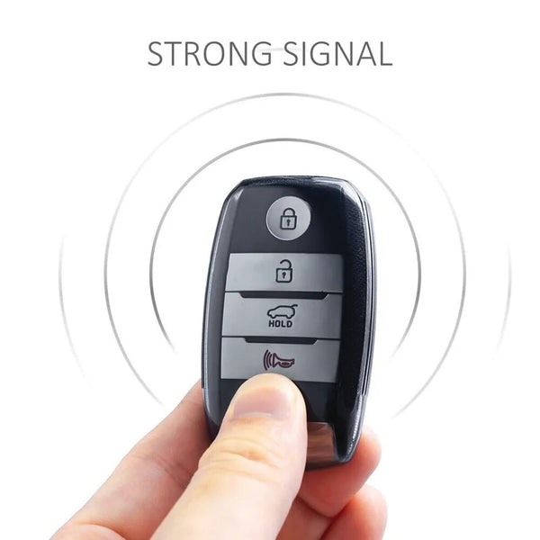 JVCV® Soft TPU Transparent Cover – Compatible with Kia Keys (Transparent Black)