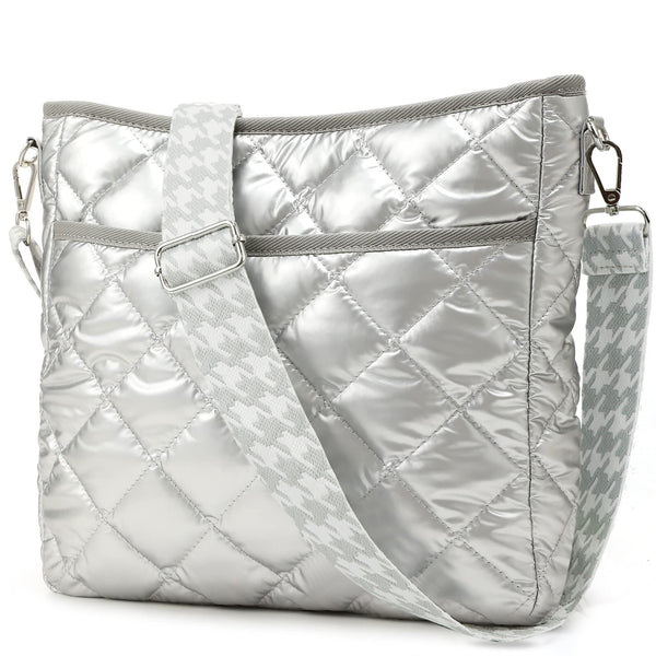 JVCV® Women’s Quilted Puffer Crossbody Bag – Lightweight & Stylish Shoulder Bag with Adjustable Strap – Perfect for Everyday & Travel