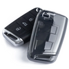 JVCV® Soft TPU Transparent Cover Compatible with Skoda Kushaq Taigun Tiguan Virtus Octavia Kodiaq Superb Folding Key (Transparent Black)