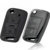 JVCV® Soft TPU Key Cover Combo (Matte Black + Transparent Black) – Compatible with Skoda Kushaq, Taigun, Tiguan, Virtus, Octavia, Kodiaq & Superb – Folding Key