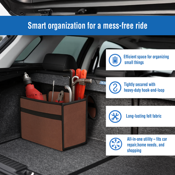 JVCV® Anti-Slip Car Trunk Boot Organizer (Small) – Foldable Storage Box for Cars, SUVs, Sedans & Trucks
