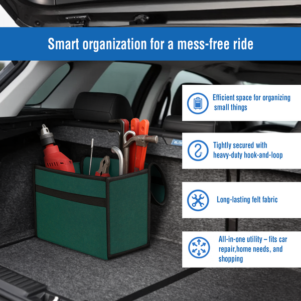 JVCV® Anti-Slip Car Trunk Boot Organizer (Small) – Foldable Storage Box for Cars, SUVs, Sedans & Trucks