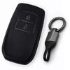 JVCV® Soft TPU Key Cover – Matte Black Pattern – Compatible with Toyota Fortuner, Hilux, Innova Crysta, Fortuner Legender, Innova HyCross & Land Cruiser – 2 Button Smart Key
