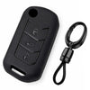 JVCV® Soft TPU Key Cover with Premium Metal Keychain – Matte Black Pattern – Compatible with Mahindra XUV700, Thar, Bolero, Scorpio, Scorpio N, XUV300, TUV300 & XUV400 EV – 3 Button Flip Key