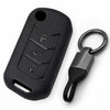 JVCV® Soft TPU Key Cover with Premium Metal Keychain – Matte Black Pattern – Compatible with Mahindra XUV700, Thar, Bolero, Scorpio, Scorpio N, XUV300, TUV300 & XUV400 EV – 3 Button Flip Key