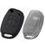 JVCV® Soft TPU Key Cover Combo (Matte Black + Transparent Black) – Compatible with Hyundai Creta, Venue, Aura, Elite i20, Grand i10 Nios & Xcent – 3 Button Flip Key