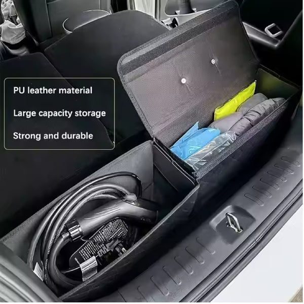 JVCV® PU Leather Car Trunk Boot Organizer with Lid — Anti‑Slip, Foldable & Waterproof