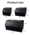 JVCV® Stylish Embossed PU Leather Car Trunk Organizer – Foldable Multipurpose Car Boot Storage Box with Handle