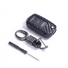 Car Styling Soft Carbon Fiber Pattern Key Cover Compatible with Volkswagen Polo Vento Jetta Ameo Passat and Skoda Rapid Laura Superb Octavia Fabia Yeti Folding Key with Keychain