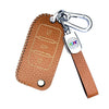 JVCV® Soft Handmade Lychee Pattern Leather Key Cover Compatible with Volkswagen Polo Vento Jetta Ameo Passat and Skoda Rapid Laura Superb Octavia Fabia Yeti Folding Key