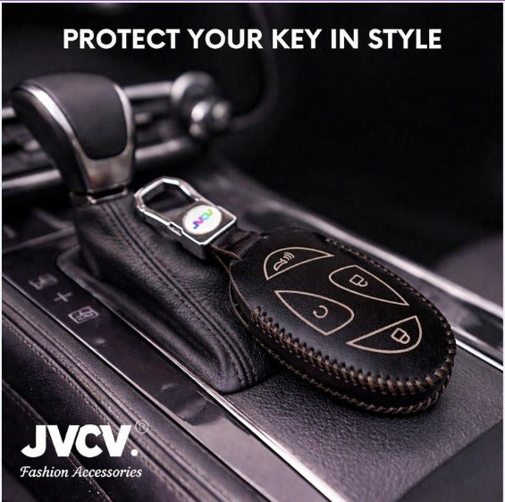 JVCV® Handmade Leather Car Key Cover – Compatible with Hyundai Venue N Line 2026 Smart Key – Premium Soft Leather Protective Case