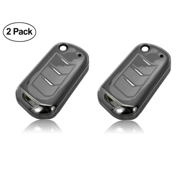 JVCV® 2 Pack Soft TPU Transparent Cover Compatible with Mahindra XUV 700, 3XO, Thar, Marazzo, Bolero, Scorpio, Scorpio N, XUV 300, TUV300 Plus and XUV 400 EV 3 Button flip Key (Transparent Black)