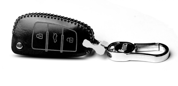 JVCV® Handmade Leather Car Key Cover – Compatible with Audi A1, A3, A6, Q2, Q3, Q7, TT, TTS, R8, S3, S6, RS3 – Folding Key