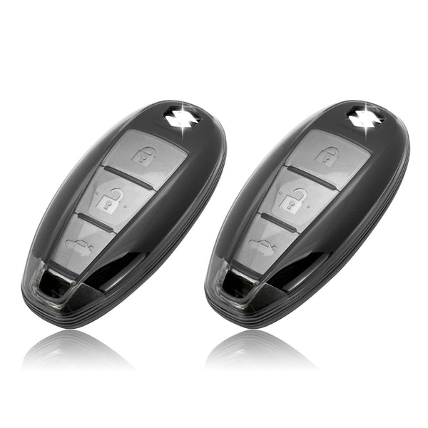 JVCV® Soft TPU Transparent Key Cover – 2 & 3‑Button Maruti Suzuki & Toyota Smart Keys (Transparent Black)