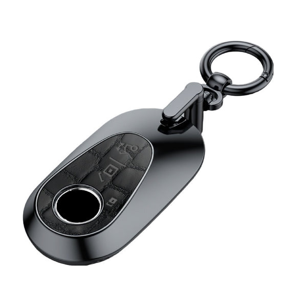 JVCV® Crocodile Pattern ABS Key Cover with Keychain – Compatible with Mercedes-Benz S-Class, G-Class, E-Class (2022 Onwards) 3-Button Smart Key