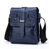 JVCV® Men's Luxury Crocodile Pattern Messenger Bag - Premium PU Leather Crossbody Shoulder Bag with Adjustable Strap - Elegant & Durable for Business, Travel & Daily Use