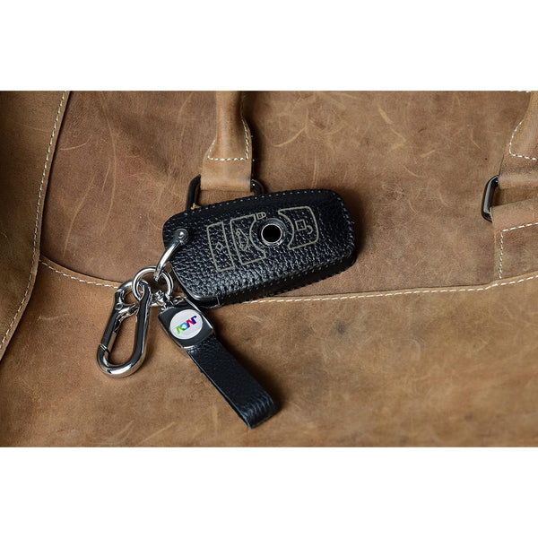 JVCV® Soft Handmade Lychee Pattern Leather Key Cover Compatible with BMW 3 Button Smart Key