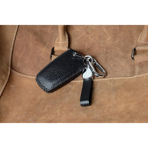 JVCV® Soft Handmade Lychee Pattern Leather Key Cover Compatible with BMW 3 Button Smart Key