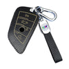 JVCV® Soft Handmade Lychee Pattern Leather Key Cover Compatible with BMW Blade 3/4 Button Smart Key