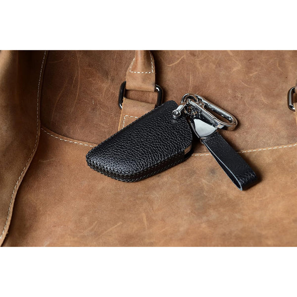 JVCV® Soft Handmade Lychee Pattern Leather Key Cover Compatible with BMW Blade 3/4 Button Smart Key