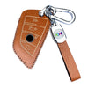 JVCV® Soft Handmade Lychee Pattern Leather Key Cover Compatible with BMW Blade 3/4 Button Smart Key