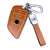 JVCV® Soft Handmade Lychee Pattern Leather Key Cover Compatible with BMW Blade 3/4 Button Smart Key