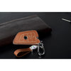 JVCV® Soft Handmade Lychee Pattern Leather Key Cover Compatible with BMW Blade 3/4 Button Smart Key