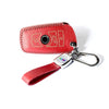 JVCV® Soft Handmade Lychee Pattern Leather Key Cover Compatible with BMW 3 Button Smart Key