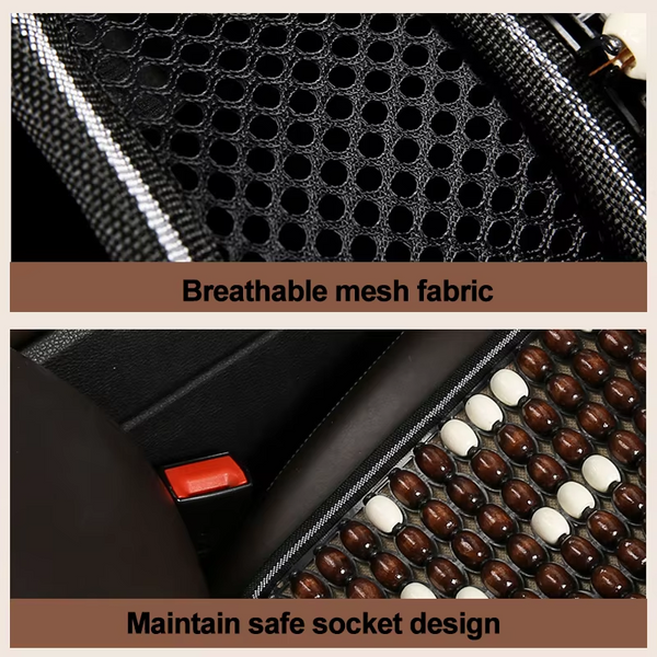 JVCV® Premium Wooden Beads Seat Cover – Universal Anti-Slip Cushion for Cars, SUVs, Trucks & Office Chairs