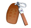 JVCV® Soft Handmade Lychee Pattern Leather Key Cover Compatible with Hyundai Alcazar Creta, i20 2021, Venue, Tucson, Elantra,i20 N Line 2021 4 Button Smart Key