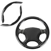 JVCV® 2‑Piece High‑Gloss Carbon Fiber Texture Steering Wheel Cover – Universal Fit (14.5–16″) + Anti‑Slip Grip Pads