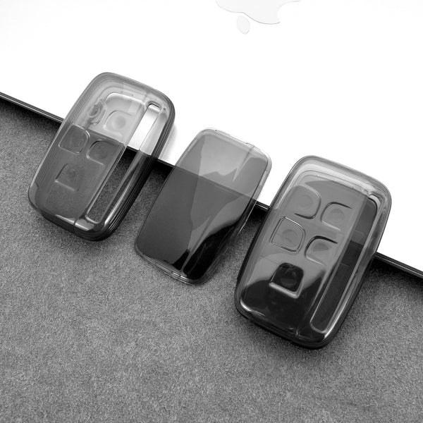JVCV® Soft TPU Transparent Cover with keychain – Compatible with Range Rover Keys (Transparent Black)