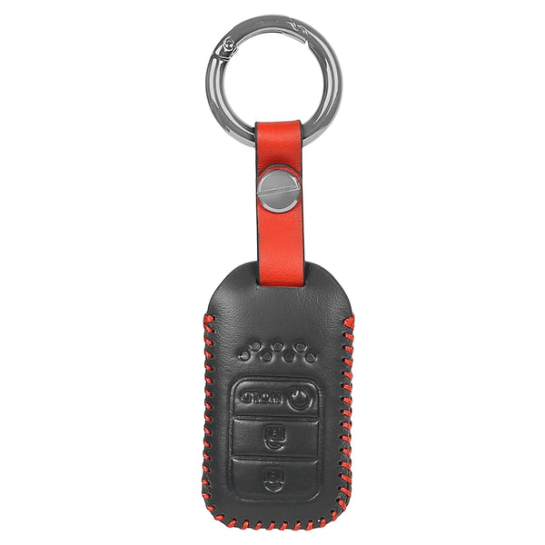 JVCV® Soft Handmade Leather Key Cover Compatible with Honda City, Elevate, Civic, Jazz, Amaze, CR-V, WR-V, BR-V 3/4 Button Push Button Start Smart Key