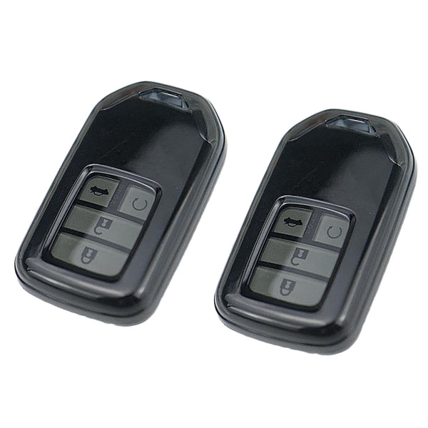 JVCV® Soft TPU Transparent Key Cover Compatible with Honda Car's Smart Key (Transparent Black)