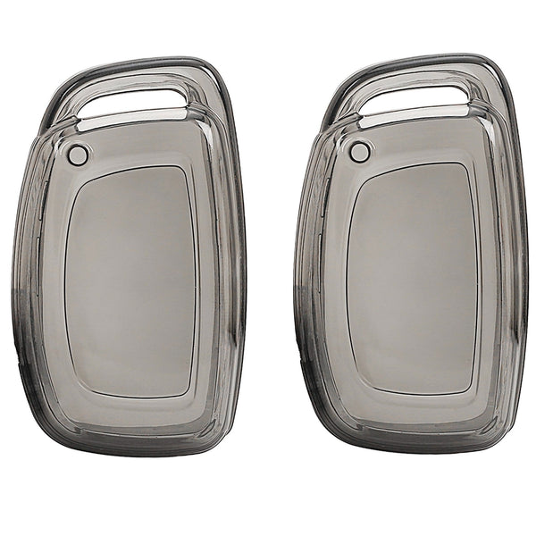 JVCV® Soft TPU Transparent Cover – Premium 3 & 4 Button Smart Key Protection Compatible with Hyundai Models (Transparent Black)