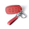 JVCV® Soft Handmade Lychee Pattern Leather Key Cover Compatible with Hyundai New Verna 3 Button Smart Key