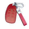 JVCV® Soft Handmade Lychee Pattern Leather Key Cover Compatible with Hyundai Alcazar Creta, i20 2021, Venue, Tucson, Elantra,i20 N Line 2021 4 Button Smart Key