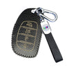 JVCV® Soft Handmade Lychee Pattern Leather Key Cover Compatible with Hyundai Alcazar Creta, i20 2021, Venue, Tucson, Elantra,i20 N Line 2021 4 Button Smart Key