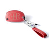 JVCV® Soft Handmade Lychee Pattern Leather Key Cover Compatible with Hyundai Creta Venue Aura Elite i20 Grand i10 Nios Xcent 3 Button Flip Key
