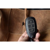 JVCV® Soft Handmade Lychee Pattern Leather Key Cover Compatible with Hyundai New Verna 3 Button Smart Key