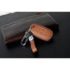 JVCV® Soft Handmade Lychee Pattern Leather Key Cover Compatible with Hyundai New Verna 3 Button Smart Key