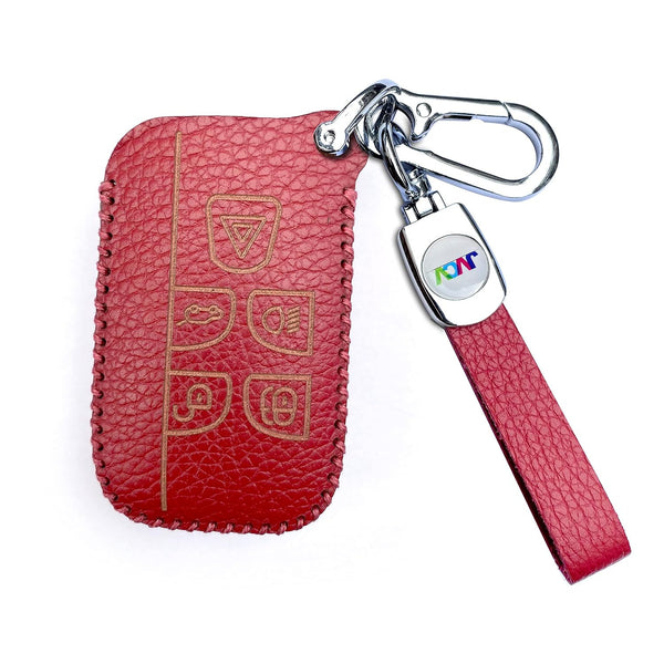 JVCV® Soft Handmade Lychee Pattern Leather Key Cover Compatible with Land Rover and Jaguar Smart Key