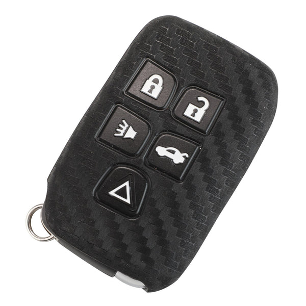 Carbon Fiber Pattern Key Cover Compatible with Land Rover and Jaguar Smart Key (Black)
