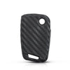 Carbon Fiber Pattern Key Cover Compatible with Skoda Slavia Kushaq Taigun Tiguan Virtus Octavia Kodiaq Superb T ROC Folding Key (Black)