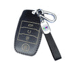 JVCV® Soft Handmade Lychee Pattern Leather Key Cover Compatible with Kia Sonet Seltos Carens 4 Button Smart Key